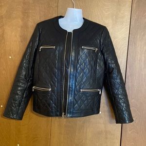 Brand new ( no tag) quilted natural leather jacket